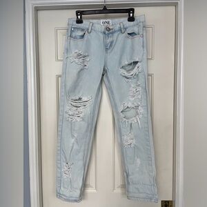 One Teaspoon Light Blue Distressed Jeans
